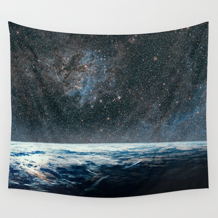 Earth and galaxy. Night Sky Space Wall Tapestry