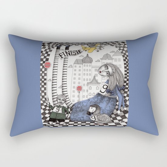 William the Conqueror and the 9 Feet Tall Caucus Race Rectangular Pillow