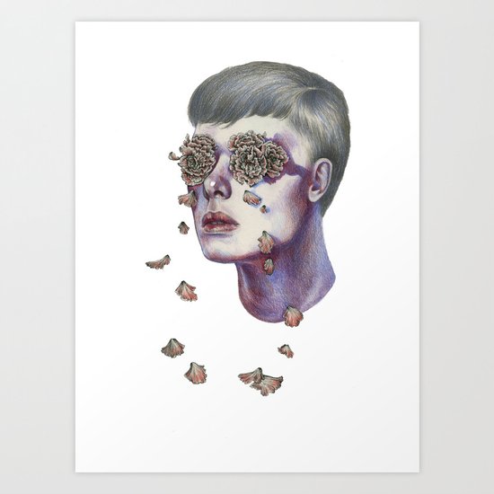 "Don't be ashamed to weep... Tears are only water, and flowers cannot grow without water" Art Print