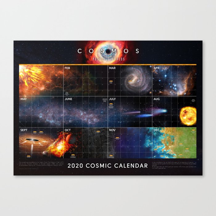 Cosmic Calendar 2020 — Cosmos: Possible Worlds Canvas Print