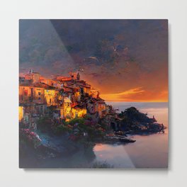 Sunset on the Italian Riviera Metal Print
