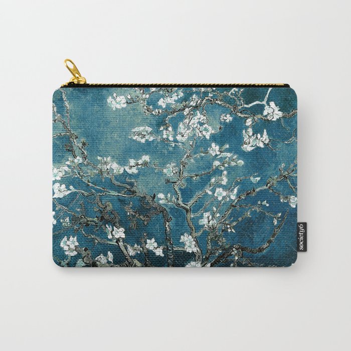 Van Gogh Almond Blossoms : Dark Teal Carry-All Pouch