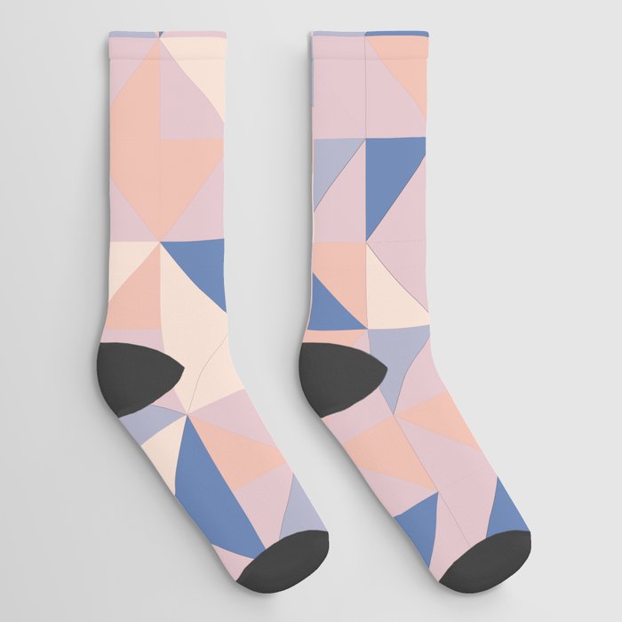 5-color geometric (dreamy pastels palette) Socks