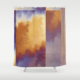 Shades of Autumn Orange And Blue Fractal Shower Curtain