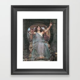 CIRCE OFFERING THE CUP TO ULYSSES - JOHN WILLIAM WATERHOUSE Framed Art Print