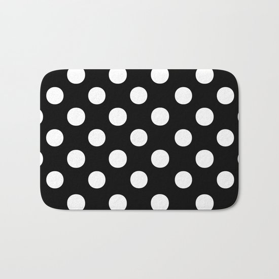 Polka Dots (White/Black) Bath Mat