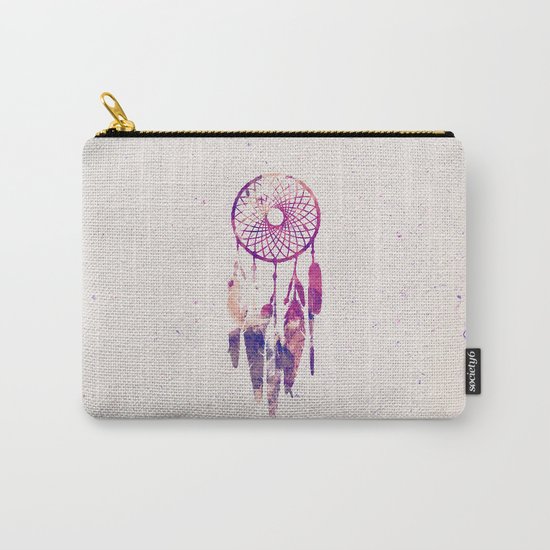 Girly Pink Purple Dream Catcher Watercolor Paint Carry-All Pouch