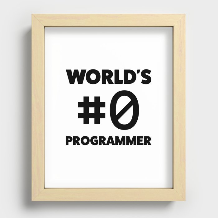 World's #0 programmer Recessed Framed Print