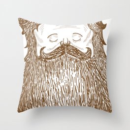Moustache and Beard Character Throw Pillow