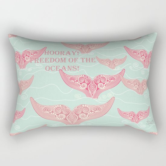 FINALLY! Whales are free from persecution! Rectangular Pillow