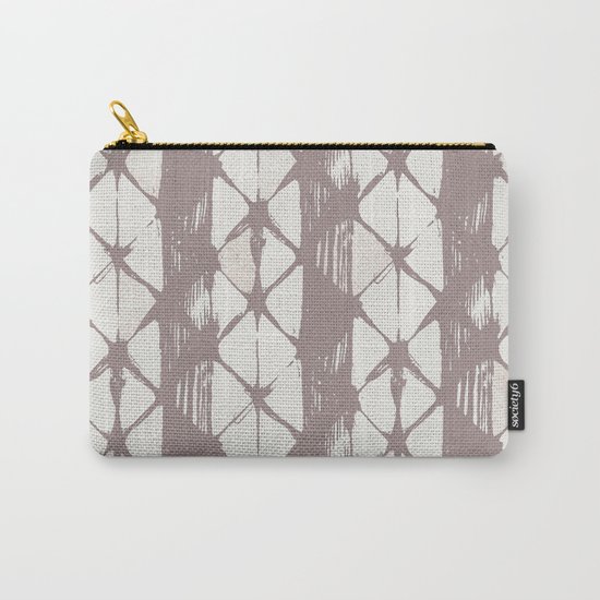 Simply Braided Chevron Red Earth on Lunar Gray Carry-All Pouch