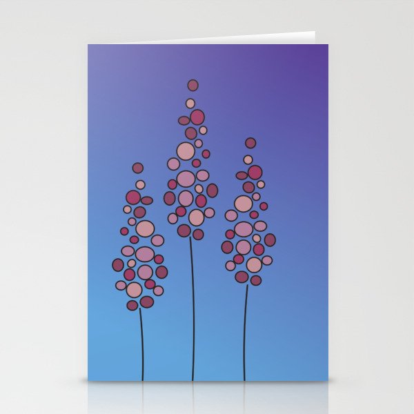 Flowers with Purple Background Stationery Cards