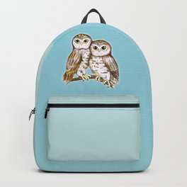 Two cute owls Backpack | Owl, Couple, Bird, Care, Wildlife, Protect, Illustration, Wildbird, Together, Nature 