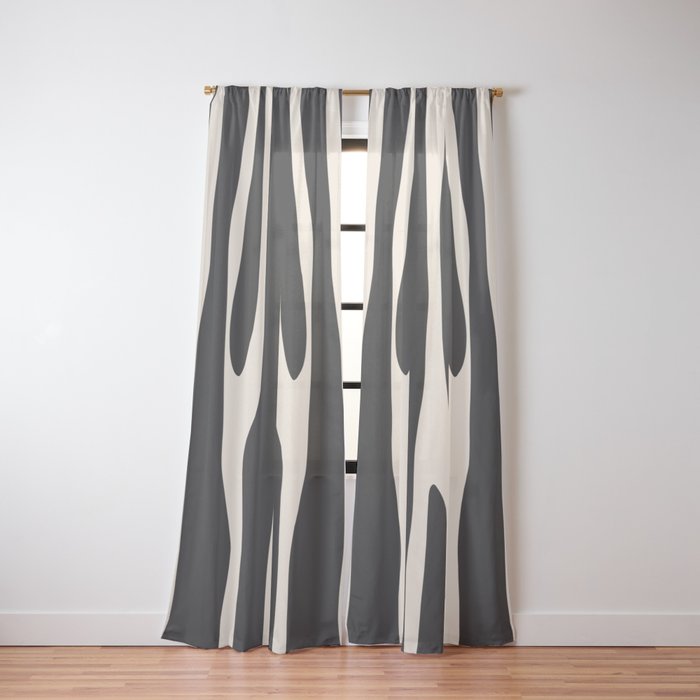 Strange Forest Minimal Modern Abstract Pattern in Black and Almond Cream