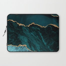 Teal Blue Emerald Marble Landscapes Laptop Sleeve