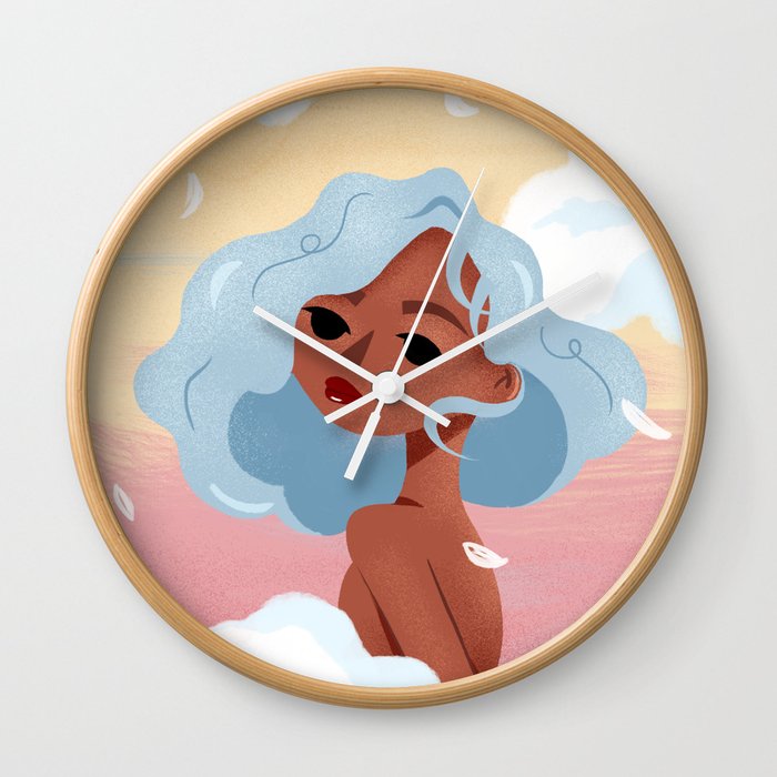 Head Up in the Clouds Wall Clock