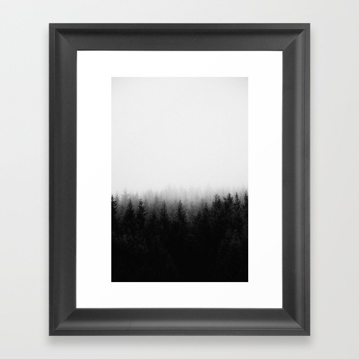 Forest Black and white Photo Framed Art Print