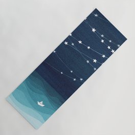 Garlands of stars, watercolor teal ocean Yoga Mat