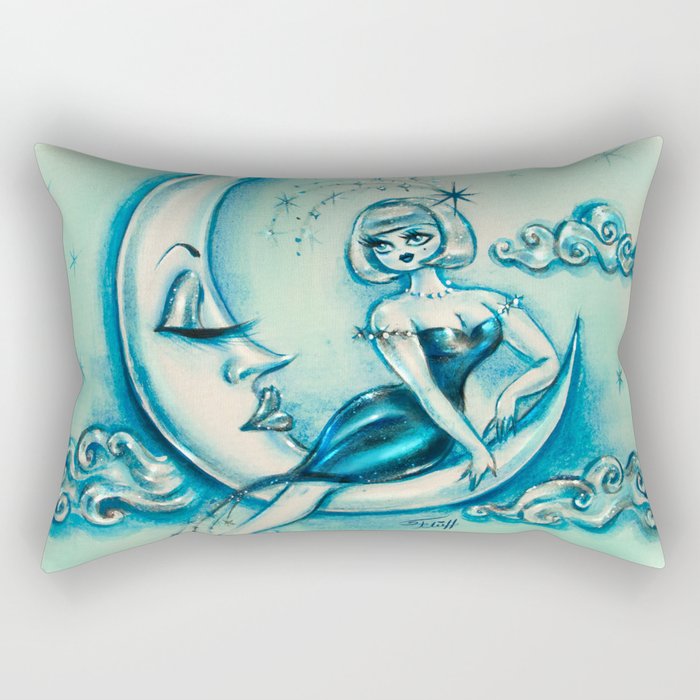 Girl on the Moon Rectangular Pillow