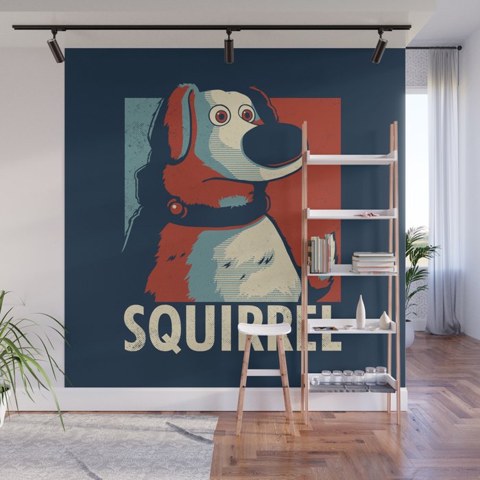 Squirrel Golden Retriever // Obama Hope, Dog for President, Elections Wall Mural