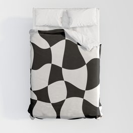 Checker Scribble (B&W) Duvet Cover