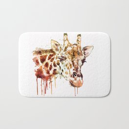Giraffe Head Bath Mat | Watercolorpainting, Walldecor, Wildanimals, Wallart, Wildlife, Giraffe, Giraffes, Painting, Heads, Animallife 
