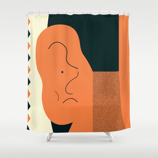 Angry talking makes the ear cranky Shower Curtain