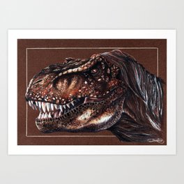 Rexy Art Print | Pencil, Trex, Dinosaur, Painting 