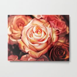 Sunrose Metal Print | Painting, Rose, Summer, Leaf, Floral, Flower, Leaves, Beautiful, Festival, Petals 