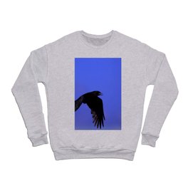 raven bird black fly sky Crewneck Sweatshirt