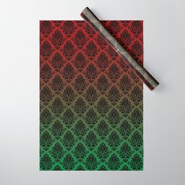 Black damask pattern gradient 9 Wrapping Paper