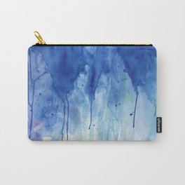Crackling blue Carry-All Pouch | Abstract, Rainyday, Painting, Watercolor 