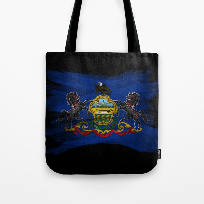 Pennsylvania state flag brush stroke, Pennsylvania flag background Tote Bag