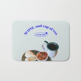 scone and cup of tea Bath Mat