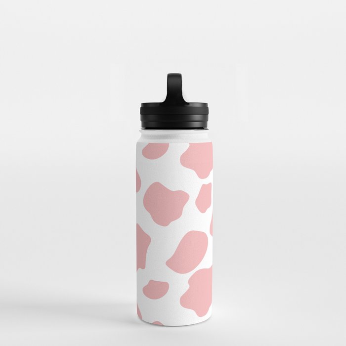 Cow Print Holder with Pink Puff Water Bottle Charm