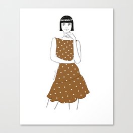 Mademoiselle Loves Polka Dots Canvas Print