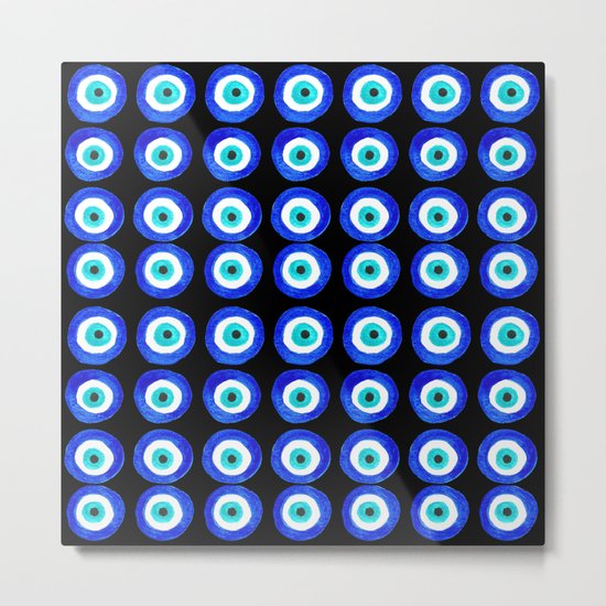 Evil Eye Talisman - on black Metal Print
