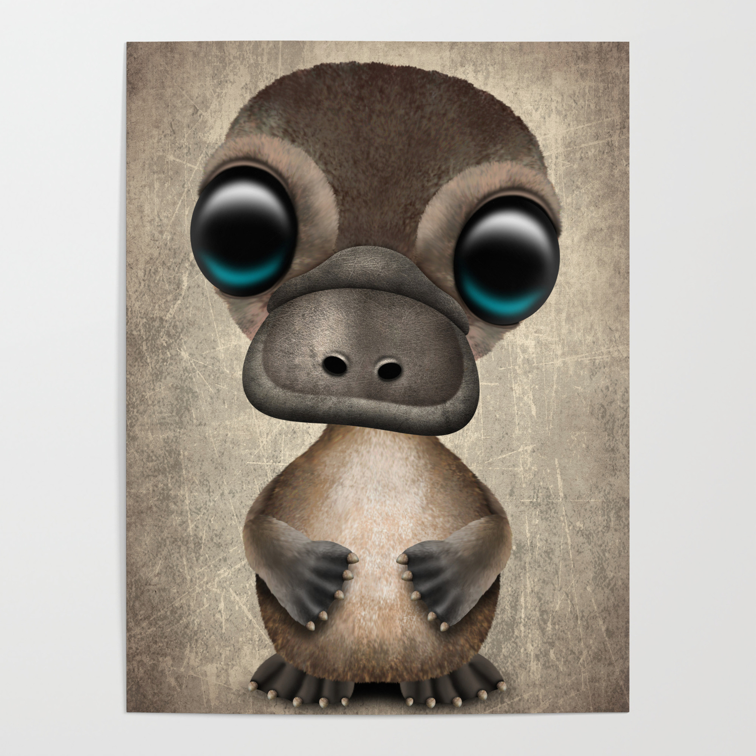 Cute Baby Platypus Poster By Jeffbartels Society6