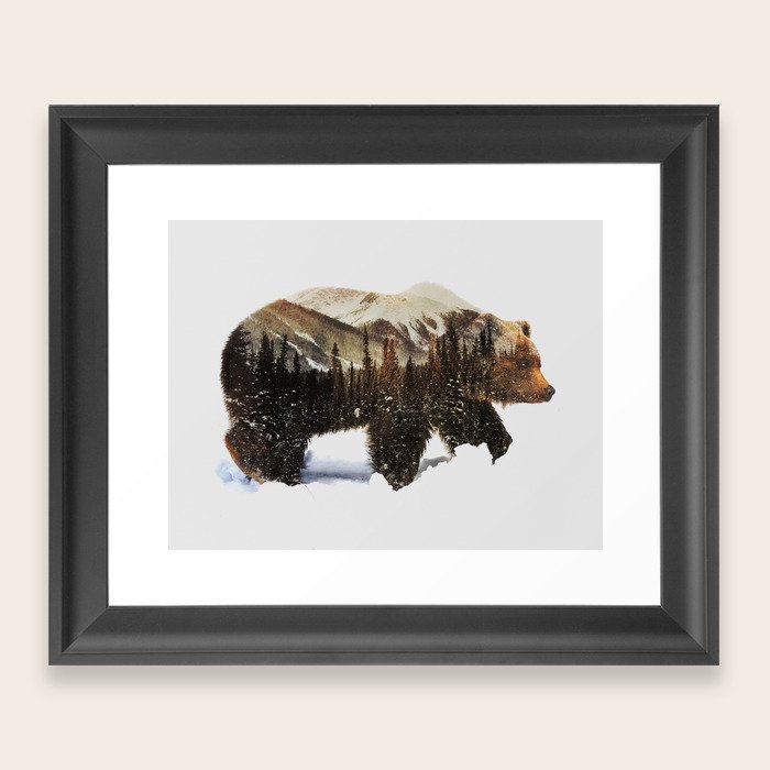 Arctic Grizzly Bear Framed Art Print by Andreas Lie Society6