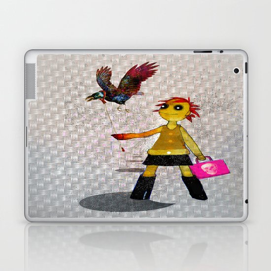 Miss Bella and Archibald his crow Laptop & iPad Skin