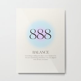 Angle Number 888 | Aura Energy | Balance Metal Print
