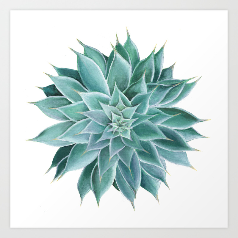 Succulent Acrylic Painting Art Print By Anne Marieart Society6