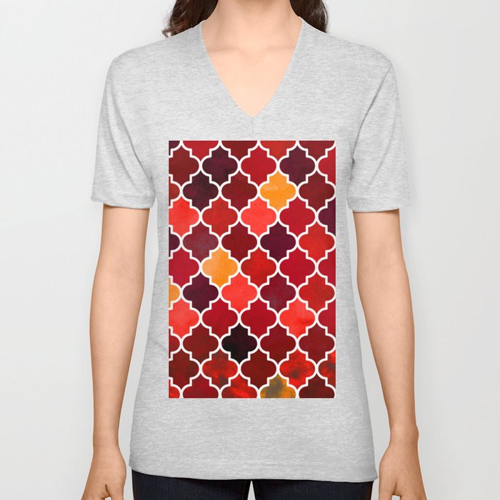 Moroccan Pattern Marrakesh V Neck T Shirt