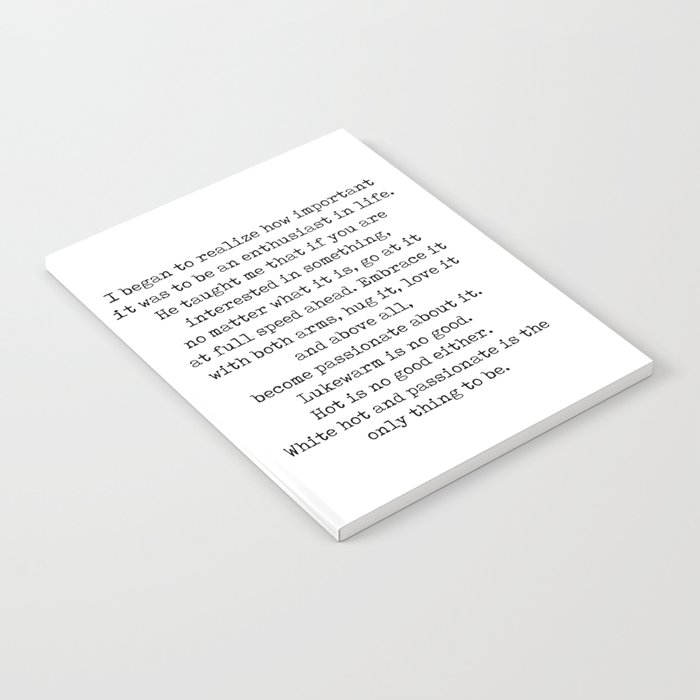 My Uncle Oswald - Roald Dahl Quote - Literature - Typewriter Print Notebook