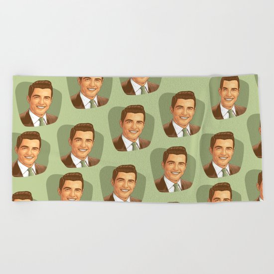 Retro Happy Fancy Dude Beach Towel