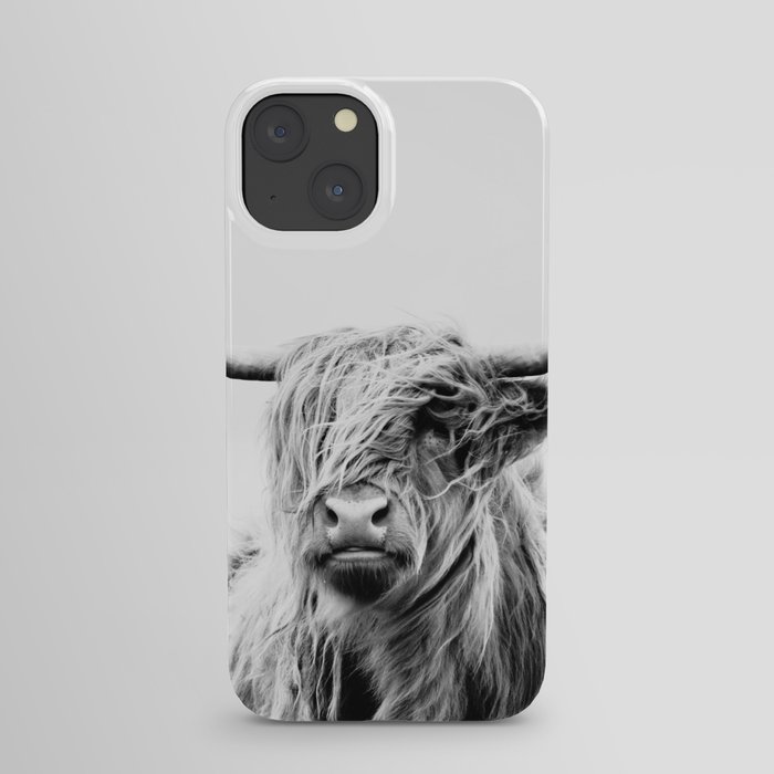 portrait of a highland cow iPhone Case