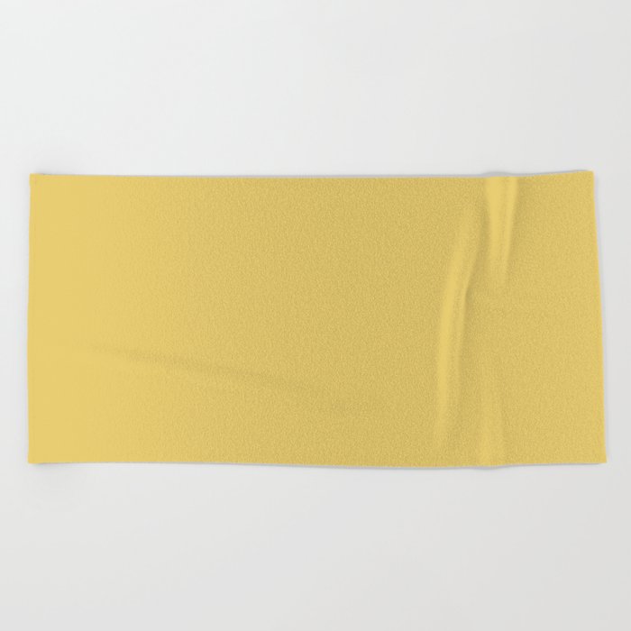 Muted Mustard Yellow Solid Colour Beach Towel