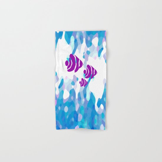Three Purple Fishes Hand & Bath Towel