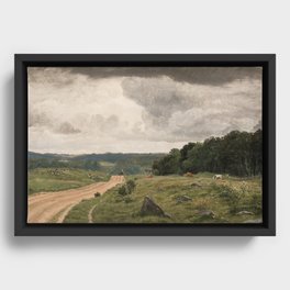 Vintage Landscape, Antique Country Framed Canvas