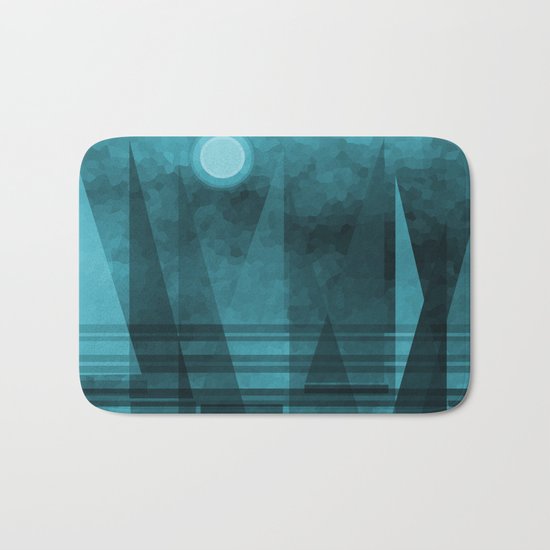 Blue Moonlight Sail Bath Mat